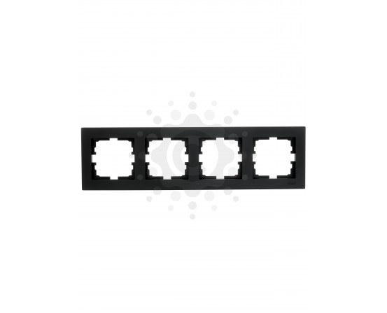 Рамка на 4 поста горизонтальная черная Lezard серия Vesna 742-4200-149